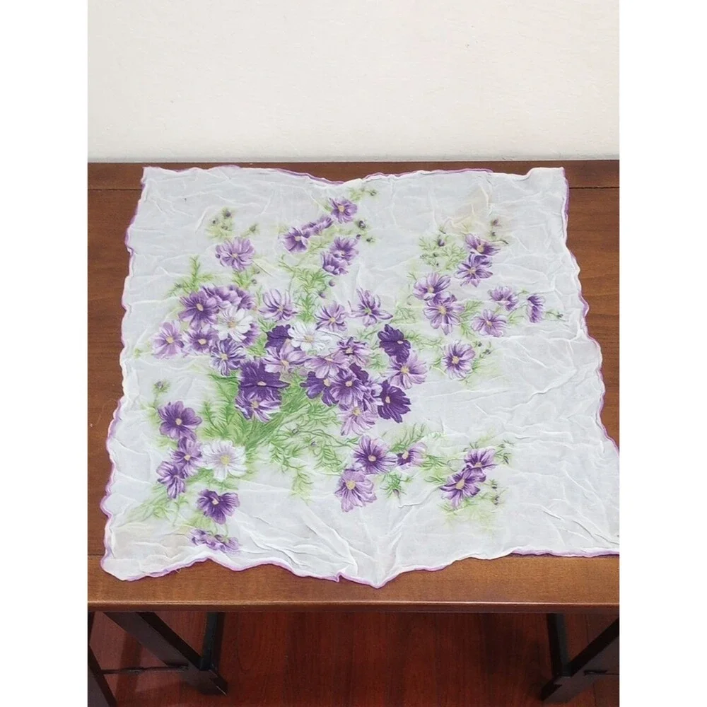 Purple Floral Scarf, Vintage!